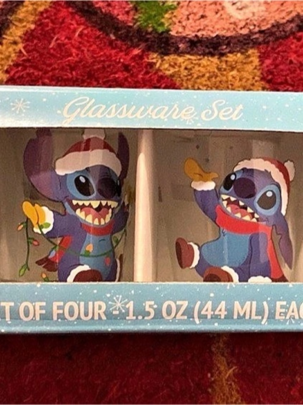 Disney Lilo & Stitch Holiday 4-Piece 1.5 oz Mini Shot Glass Set Mini Shot Glass